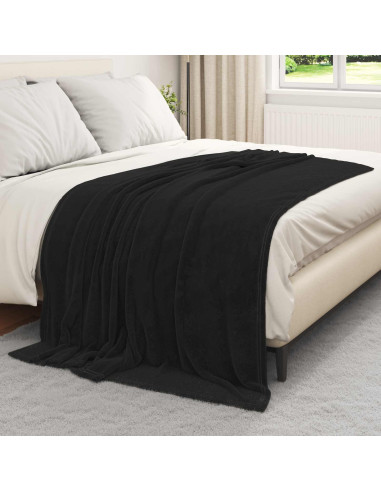 Coperte da Pile 6 pcs Nero 150 x 200 cm Panno