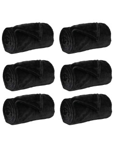 Coperte da Pile 6 pcs Nero 240 x 270 cm Panno 2