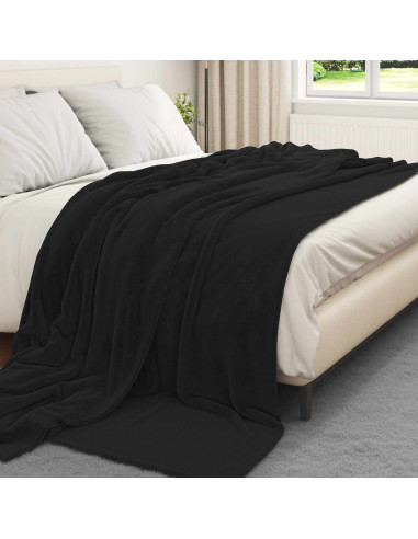 Coperte da Pile 6 pcs Nero 240 x 270 cm Panno