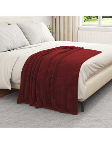 Coperte da Pile 6 pcs Rosso Bordeaux 130 x 150 cm Panno