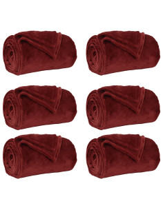 Coperte da Pile 6 pcs Rosso Bordeaux 240 x 270 cm Panno 2