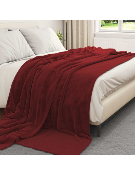 Coperte da Pile 6 pcs Rosso Bordeaux 240 x 270 cm Panno