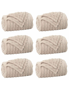 Coperte da Pile 6 pcs Beige 240 x 220 cm Panno 2
