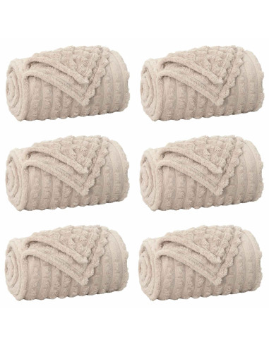 Coperte da Pile 6 pcs Beige 270 x 240 cm Panno