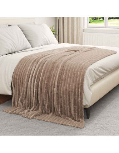 Coperte da Pile 6 pcs Cammello 200 x 150 cm Panno