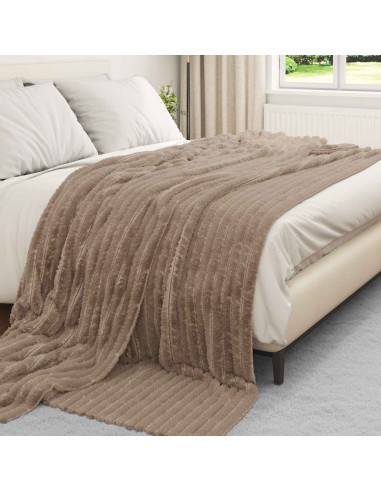 Coperte da Pile 6 pcs Cammello 240 x 220 cm Panno