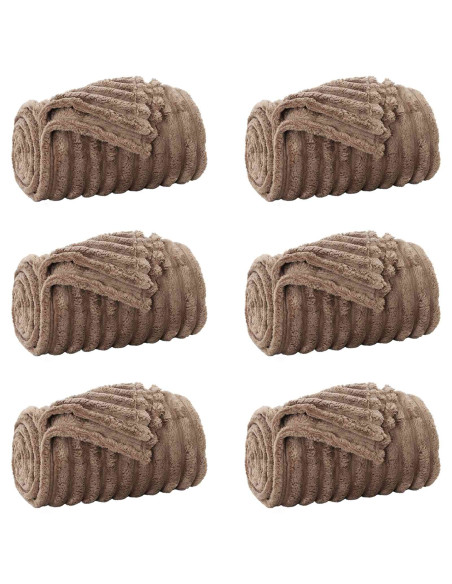Coperte da Pile 6 pcs Cammello 270 x 240 cm Panno