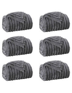 Coperte da Pile 6 pcs Grigio scuro 150 x 130 cm Panno 2