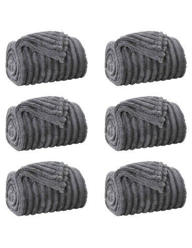 Coperte da Pile 6 pcs Grigio scuro 150 x 130 cm Panno