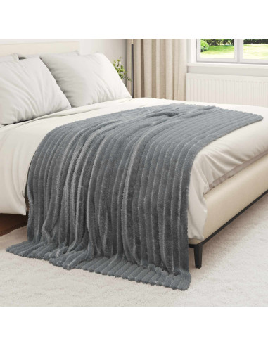 Coperte da Pile 6 pcs Grigio scuro 200 x 150 cm Panno