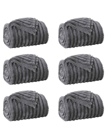 Coperte da Pile 6 pcs Grigio scuro 240 x 220 cm Panno