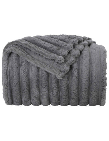 Coperte da Pile 6 pcs Grigio scuro 270 x 240 cm Panno