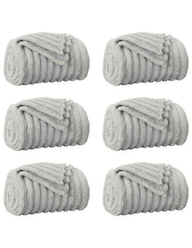 Coperte da Pile 6 pcs Grigio 270 x 240 cm Panno