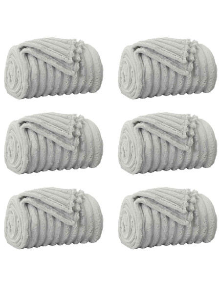 Coperte da Pile 6 pcs Grigio 270 x 240 cm Panno