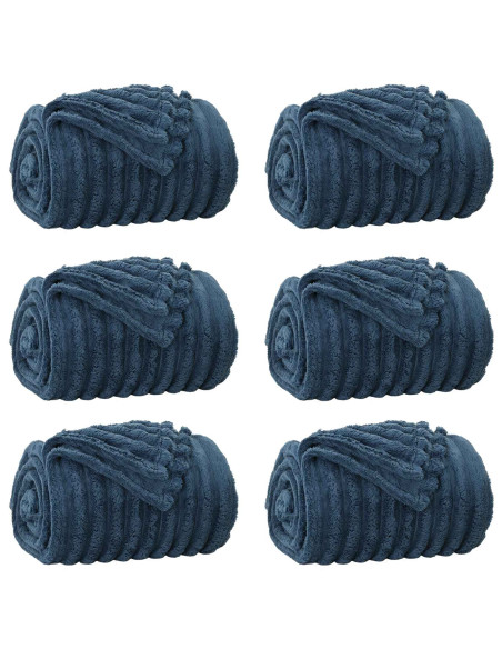 Coperte da Pile 6 pcs Blu navy 150 x 130 cm Panno