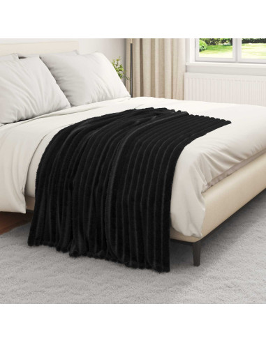 Coperte da Pile 6 pcs Nero 150 x 130 cm Panno