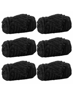 Coperte da Pile 6 pcs Nero 200 x 150 cm Panno 2
