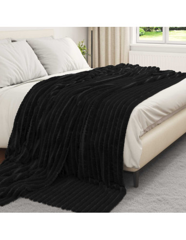 Coperte da Pile 6 pcs Nero 240 x 220 cm Panno