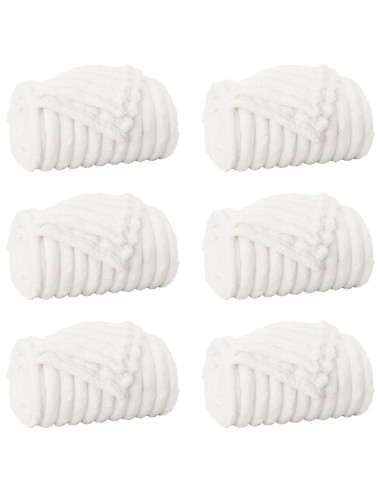 Coperte da Pile 6 pcs Bianco 200 x 150 cm Panno