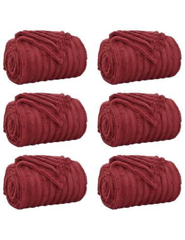 Coperte da Pile 6 pcs Rosso Bordeaux 200 x 150 cm Panno