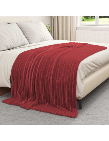 Coperte da Pile 6 pcs Rosso Bordeaux 200 x 150 cm Panno