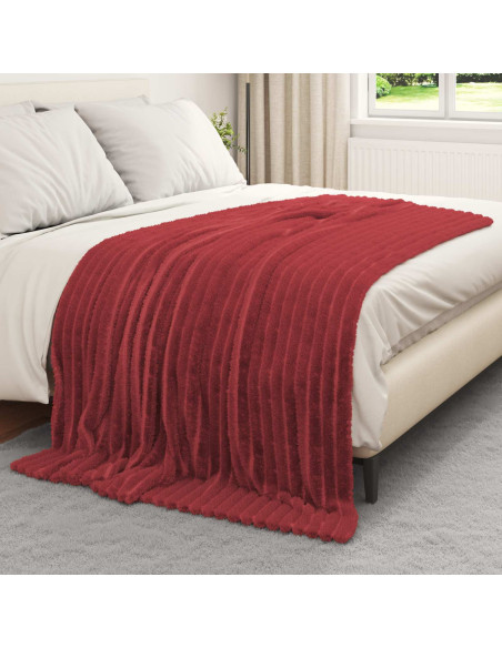 Coperte da Pile 6 pcs Rosso Bordeaux 200 x 150 cm Panno