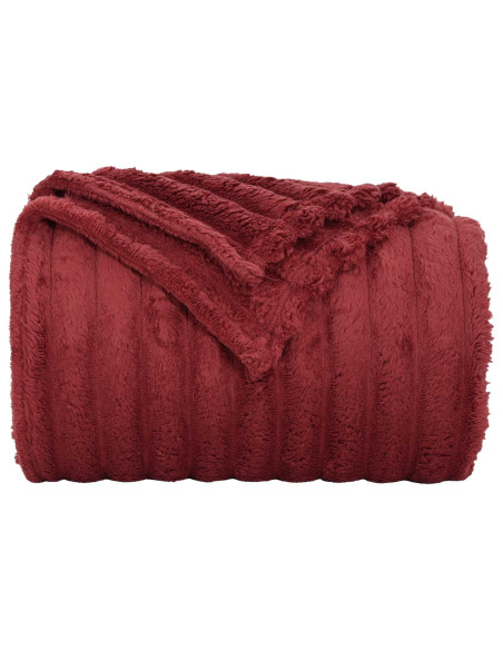 Coperte da Pile 6 pcs Rosso Bordeaux 200 x 150 cm Panno