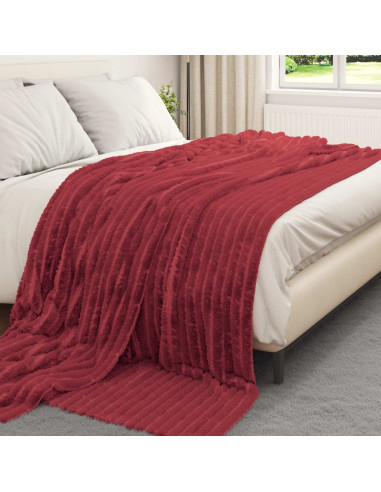 Coperte da Pile 6 pcs Rosso Bordeaux 240 x 220 cm Panno