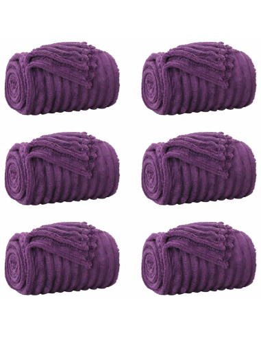 Coperte da Pile 6 pcs Viola 200 x 150 cm Panno