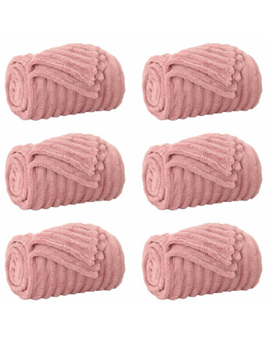 Coperte da Pile 6 pcs Rosa 270 x 240 cm Panno