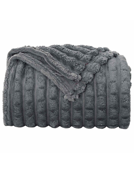 Coperta Grigio scuro 240 x 220 cm Panno