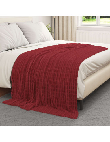 Coperta Rosso Bordeaux 200 x 150 cm Panno