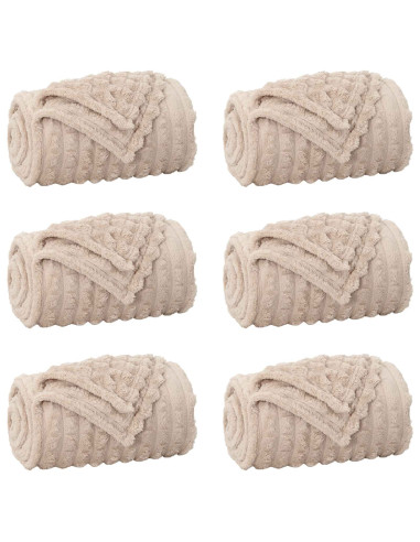 Coperte da Pile 6 pcs Beige 150 x 130 cm Panno