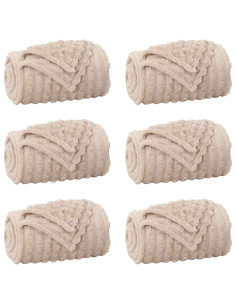 Coperte da Pile 6 pcs Beige 270 x 240 cm Panno 2