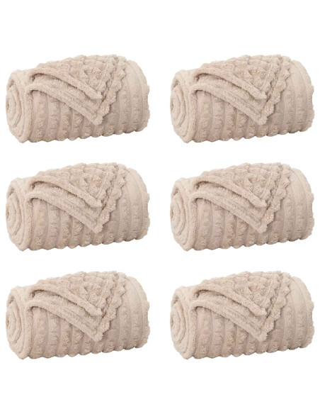 Coperte da Pile 6 pcs Beige 270 x 240 cm Panno