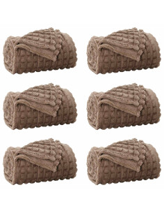 Coperte da Pile 6 pcs Cammello 200 x 150 cm Panno 2