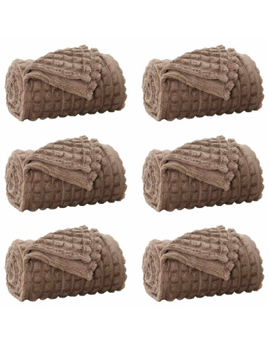 Coperte da Pile 6 pcs Cammello 240 x 220 cm Panno