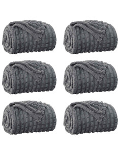 Coperte da Pile 6 pcs Grigio scuro 200 x 150 cm Panno 2