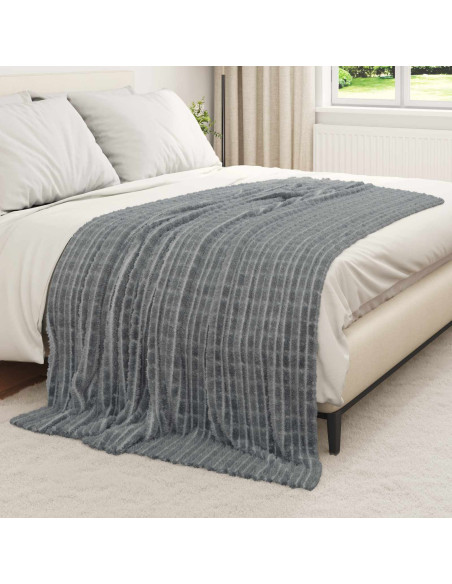 Coperte da Pile 6 pcs Grigio scuro 200 x 150 cm Panno