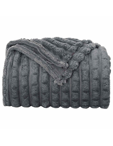 Coperte da Pile 6 pcs Grigio scuro 240 x 220 cm Panno