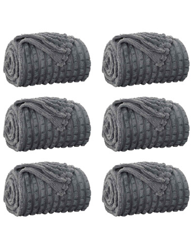 Coperte da Pile 6 pcs Grigio scuro 270 x 240 cm Panno