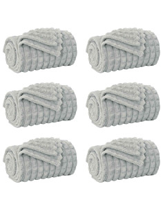 Coperte da Pile 6 pcs Grigio 150 x 130 cm Panno 2