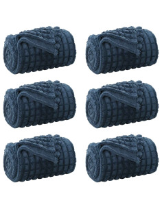 Coperte da Pile 6 pcs Blu navy 270 x 240 cm Panno 2