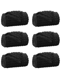 Coperte da Pile 6 pcs Nero 240 x 220 cm Panno 2