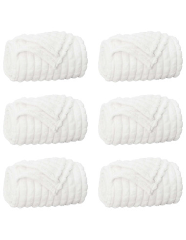 Coperte da Pile 6 pcs Bianco 150 x 130 cm Panno