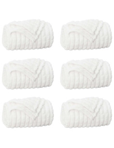 Coperte da Pile 6 pcs Bianco 200 x 150 cm Panno 2