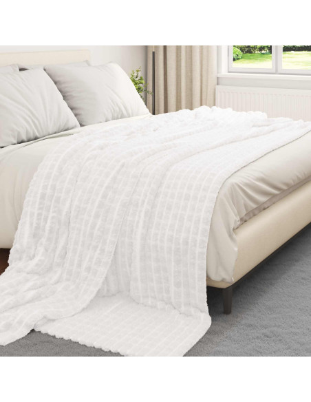 Coperte da Pile 6 pcs Bianco 270 x 240 cm Panno