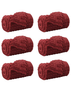 Coperte da Pile 6 pcs Rosso Bordeaux 200 x 150 cm Panno 2
