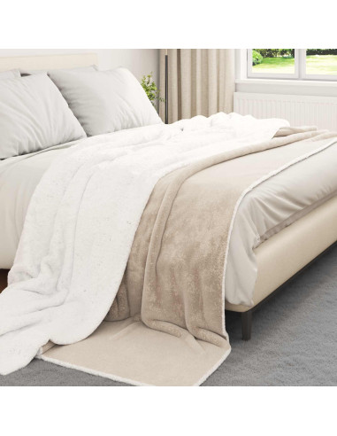 Coperta Beige 220 x 240 cm Panno