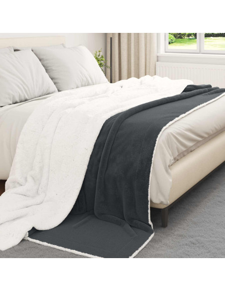 Coperta Grigio scuro 220 x 240 cm Panno